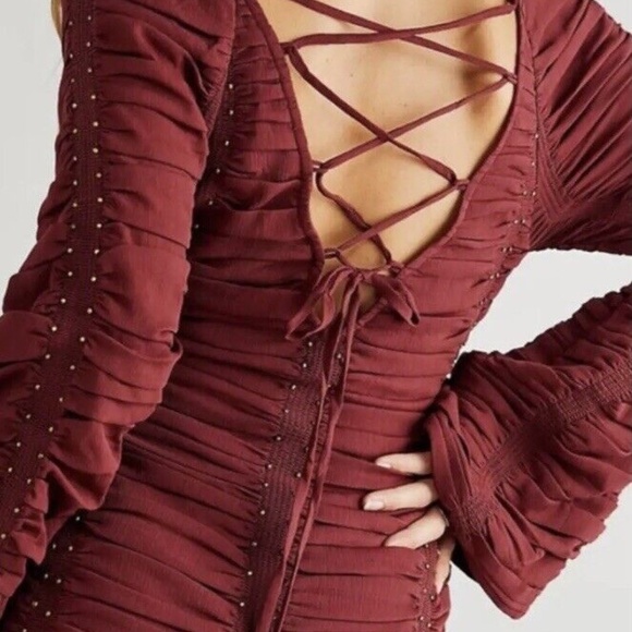 New FREE PEOPLE Western Women’s Romance Mini Dress Bohemian Boho $448 SIZE 6 - Picture 3 of 6